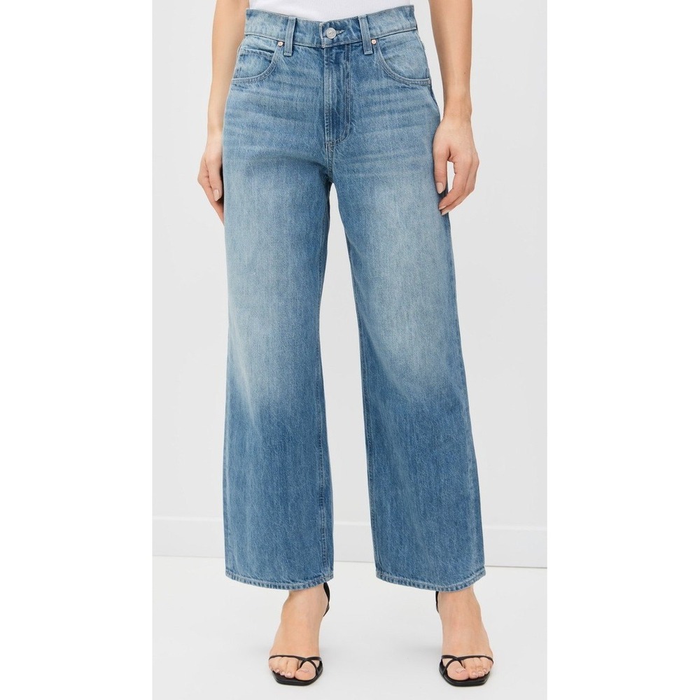 PAIGE Cameron Ankle Jeans Clermont Wide Leg High Rise Denim 28 Relaxed Chic